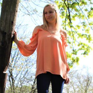 She + Sky Strappy Cold Shoulder Top